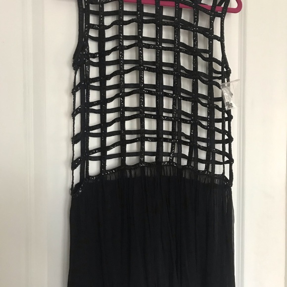 FREE PEOPLE NWOT Black sequin cross hatched dress - Picture 5 of 5